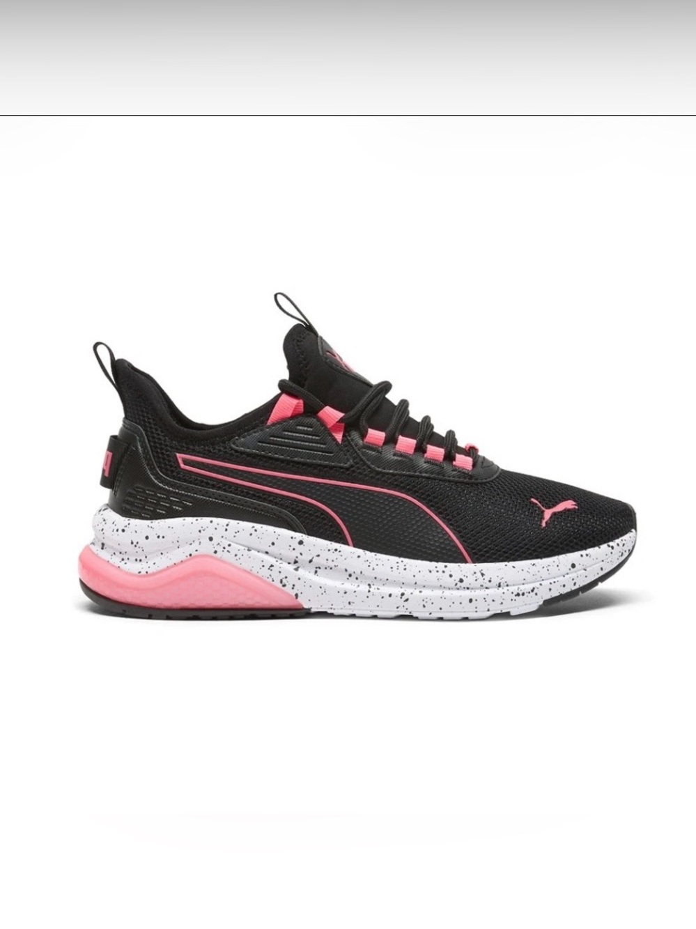 Puma  Black and Pink Athletic Sneakers